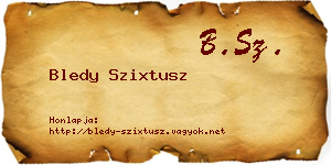 Bledy Szixtusz névjegykártya